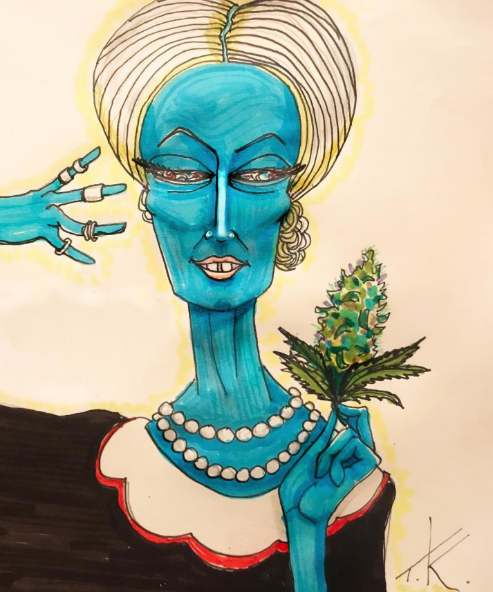 alien art flowers by Tim Kelly similar alien marijuana