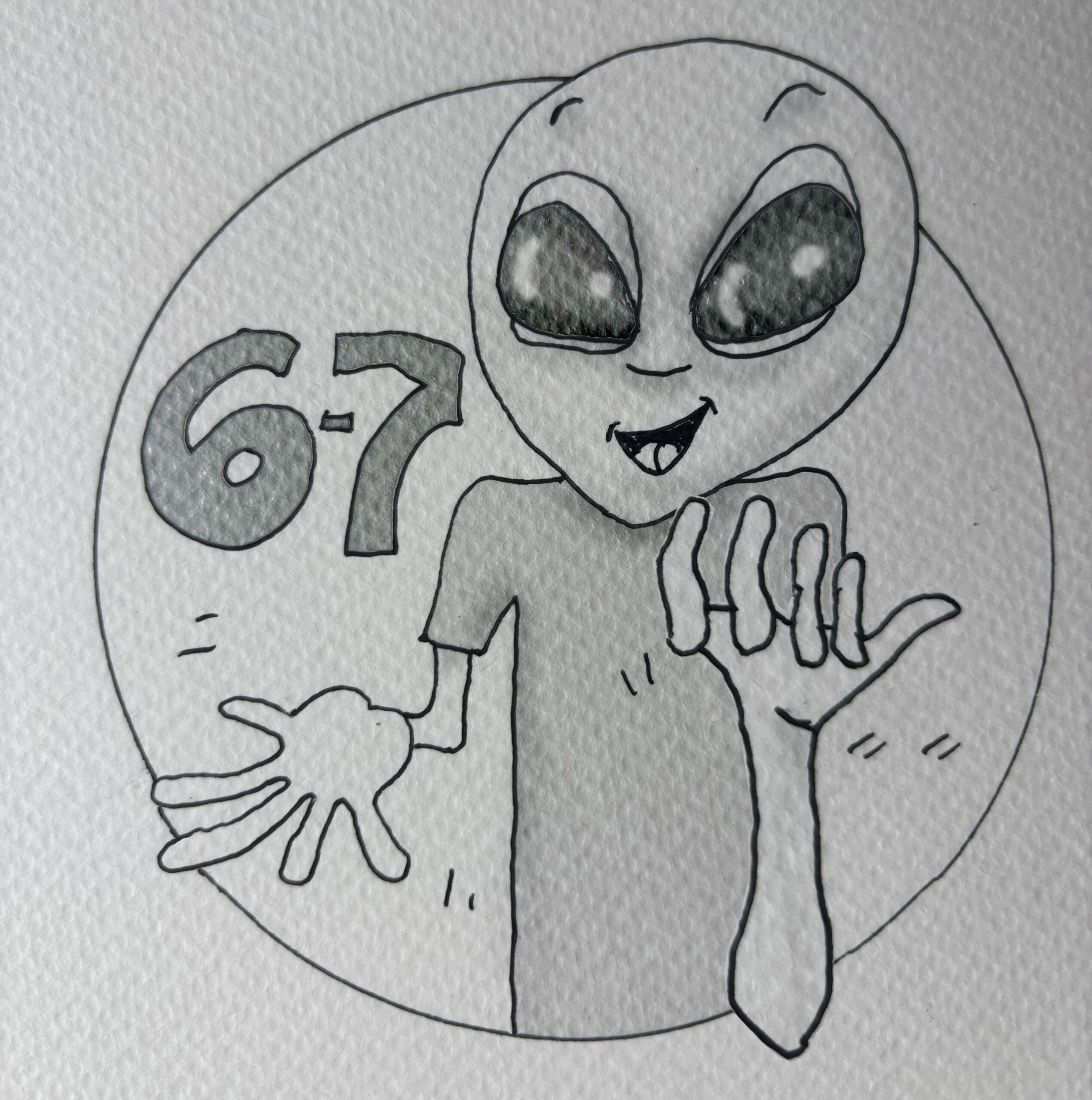 Alien 6-7 acrylic painting by Tim Kelly Similar Alien Life six seven