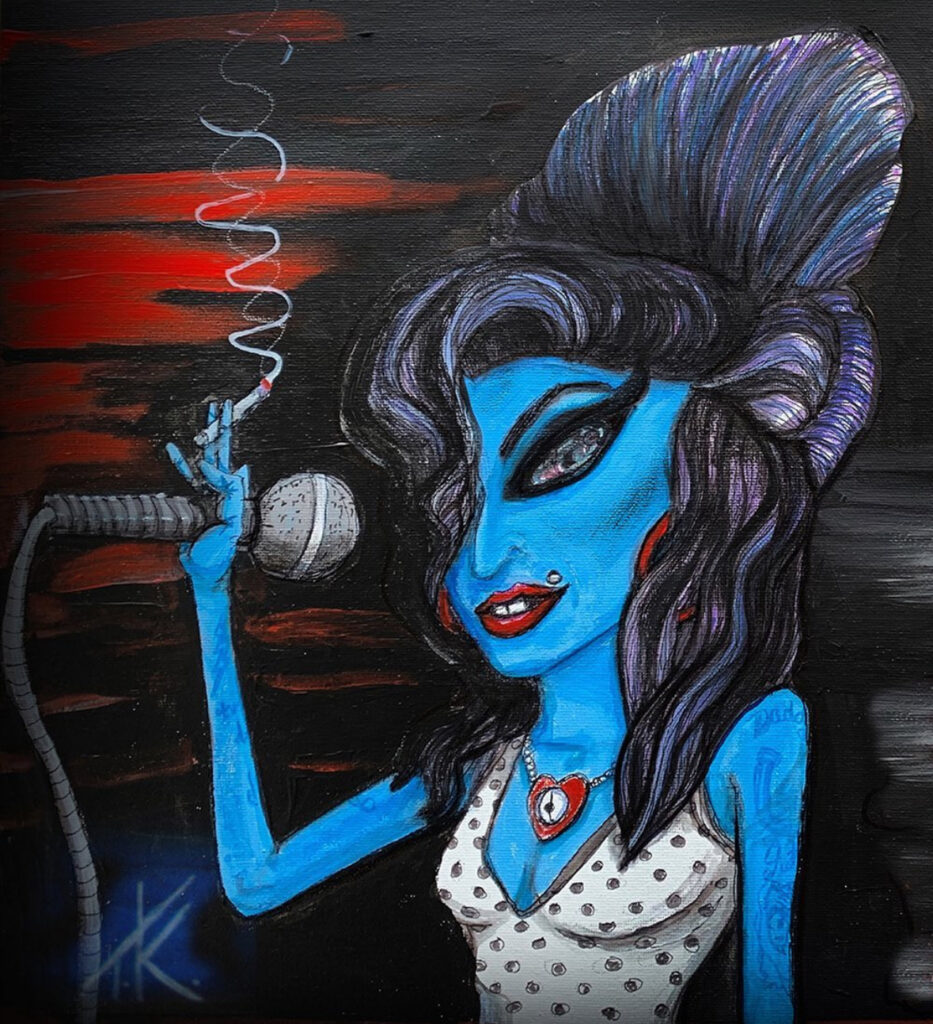 Alien Amy Winehouse acrylic painting by Tim Kelly Similar Alien Black Music