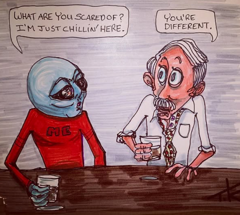 alien art libations by Tim Kelly similar alien bar drinks liquor happy hour human