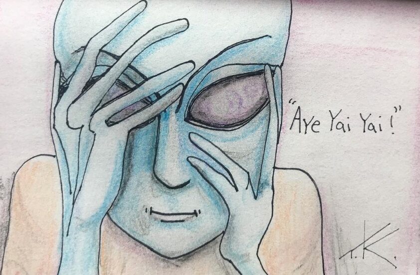 Alien Aye Yai Yai acrylic painting by Tim Kelly Similar Alien Life