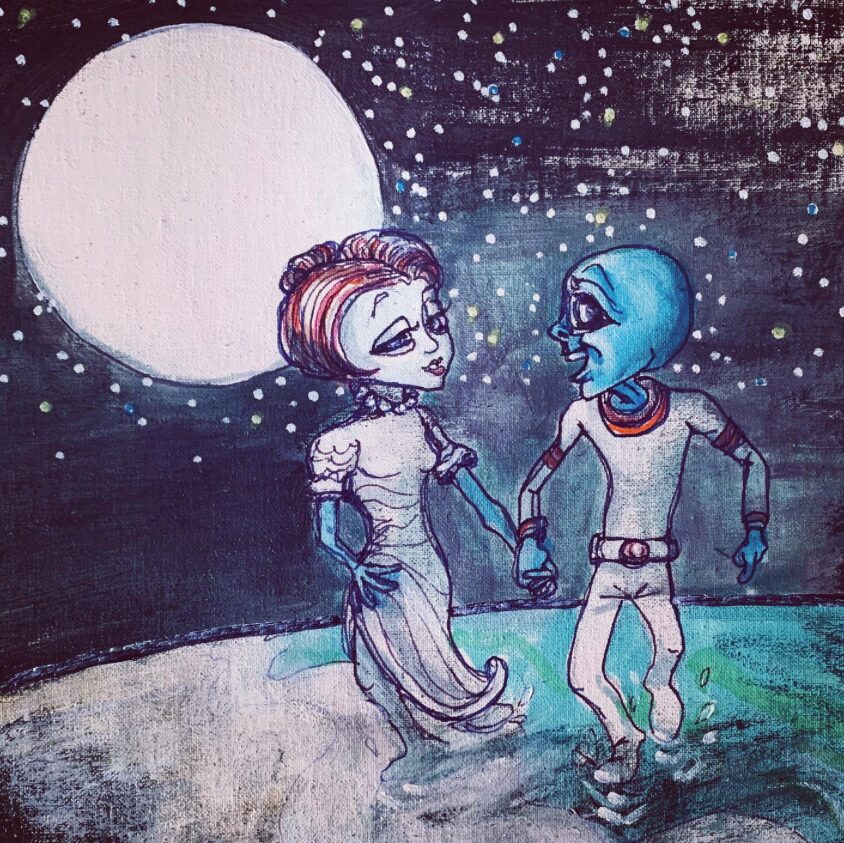 Adaptation Aliens in Love painting by Tim Kelly Similar Alien
