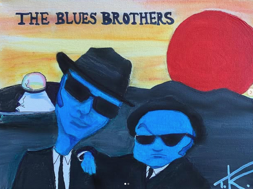 Alien Blues Brothers acrylic painting by Tim Kelly Similar Alien music Blues Jake and Elwood Blues