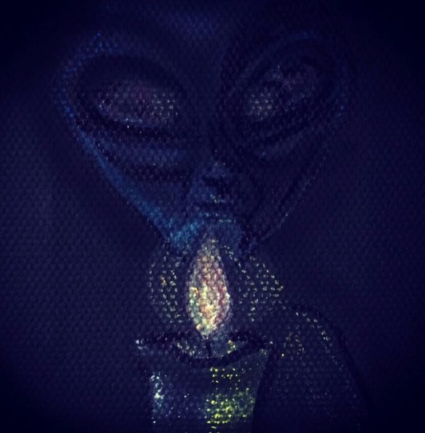 Alien candle light acrylic painting by Tim Kelly Similar Alien Life illuminate