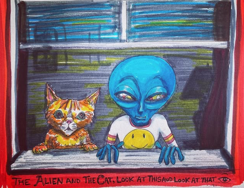 alien art cat by Tim Kelly similar alien window