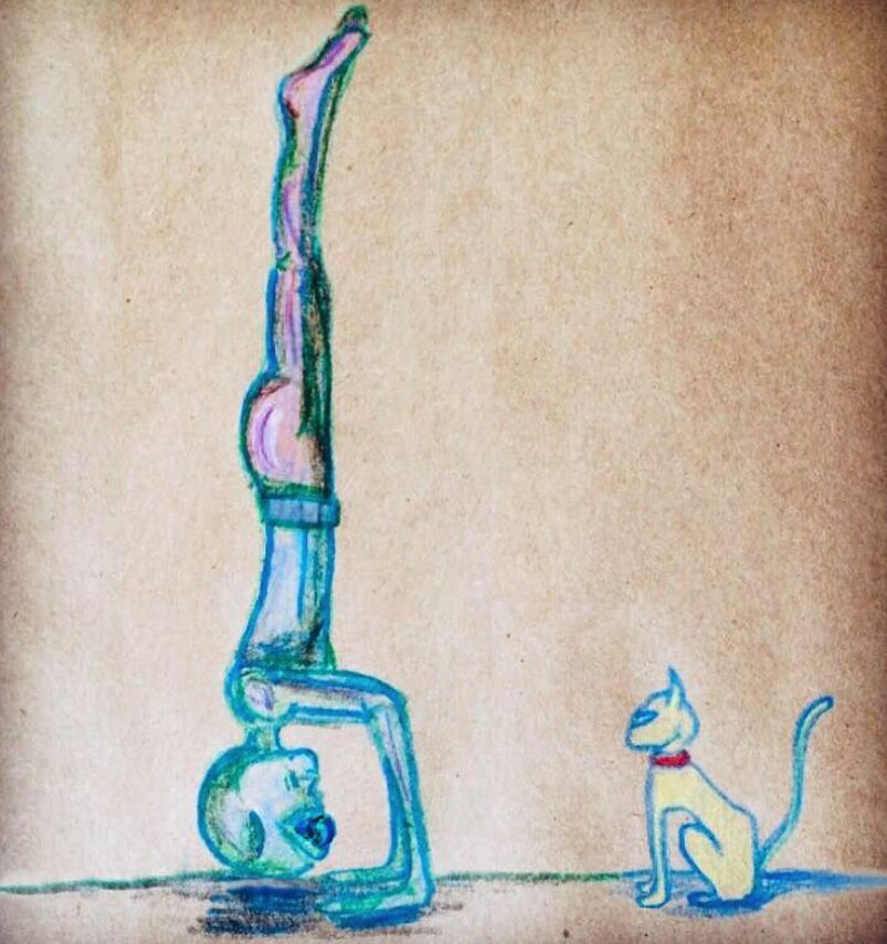 alien art cat by Tim Kelly similar alien headstand