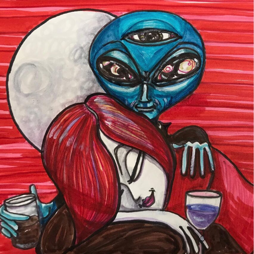 alien art libations by Tim Kelly similar alien drinks win happy hour