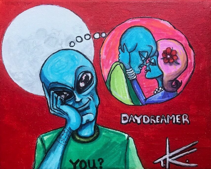 Daydreamer Aliens in Love painting by Tim Kelly Similar Alien