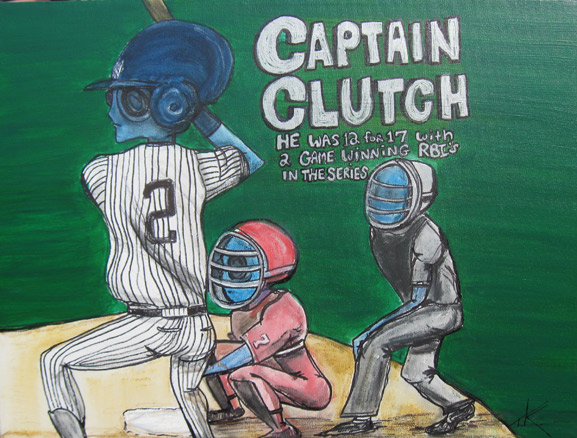 alien art sports by Tim Kelly similar alien activity baseball yankees Derek Jeter 