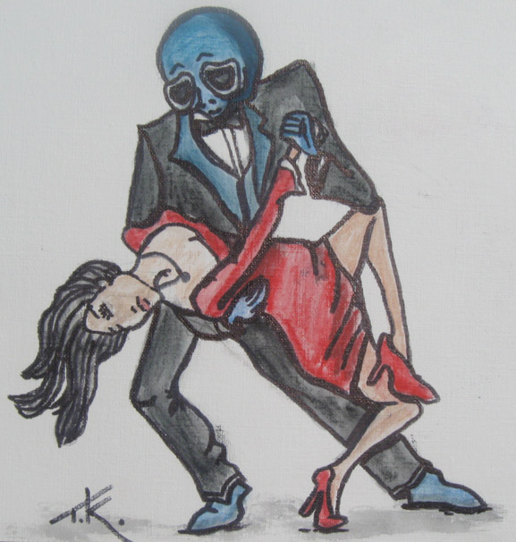 The Dip Dance Aliens in Love acrylic painting by Tim Kelly Similar Alien