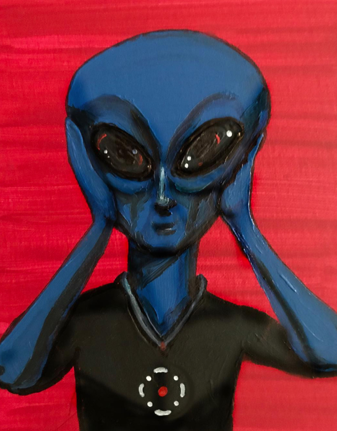 Alien Tune it out acrylic painting by Tim Kelly Similar Alien Life