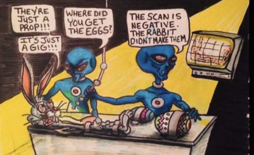 alien art holidays by Tim Kelly similar alien easter bunny egg