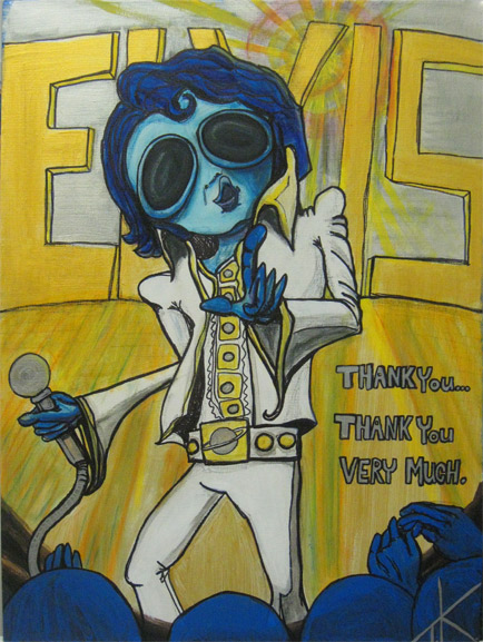 Alien Elvis Presley acrylic painting by Tim Kelly Similar Alien music