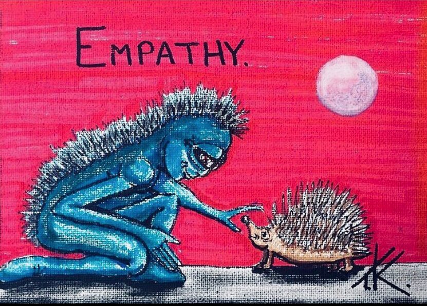 Alien Empathy acrylic painting by Tim Kelly Similar Alien Life porcupine