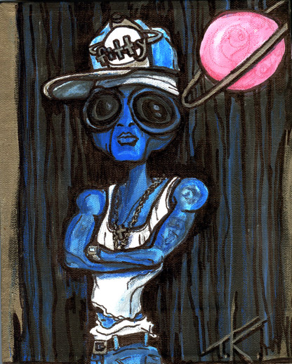 Alien Fit Cent acrylic painting by Tim Kelly Similar Alien rap