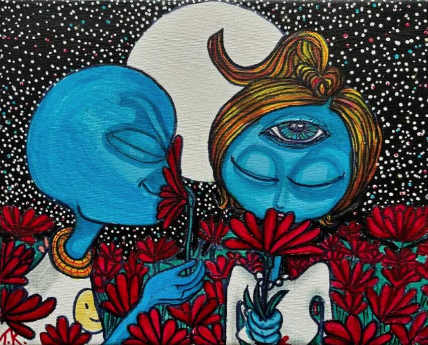 alien art flowers by Tim Kelly similar alien all seeing eye love flowers