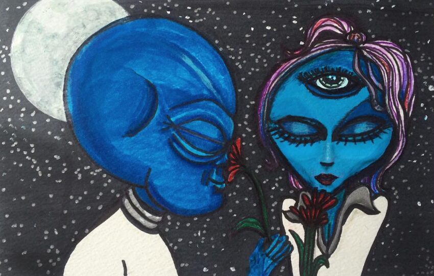 alien art flowers by Tim Kelly similar alien all-seeing eye love flowers