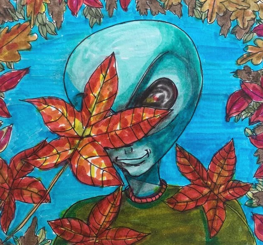 Alien Fall acrylic painting by Tim Kelly Similar Alien Life foliage