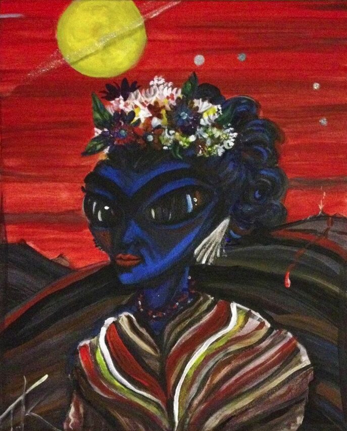 Alien Frida Kahlo acrylic painting
Created by Tim Kelly Similar Alien