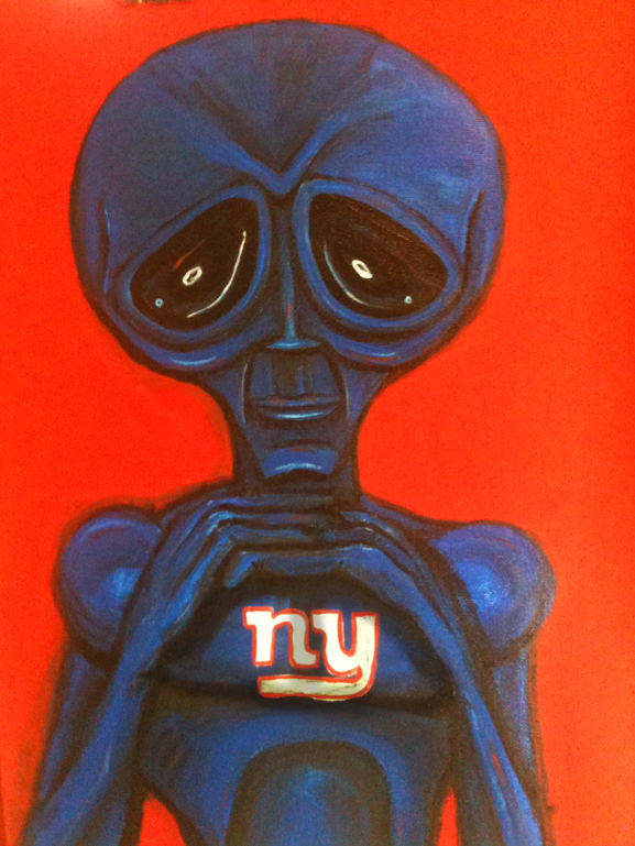 alien art sports by Tim Kelly similar alien activity New York giants football fan