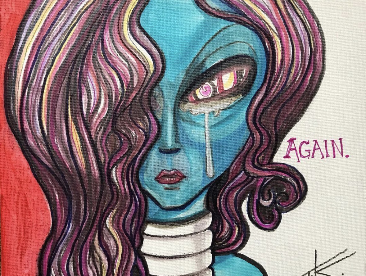 Alien girl acrylic painting by Tim Kelly Similar Alien Life again