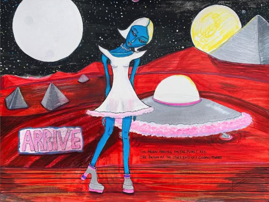 Alien Arrive acrylic painting by Tim Kelly Similar Alien Life munchies