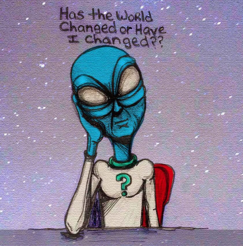 Alien Has the world changed our have I changed acrylic painting by Tim Kelly Similar Alien Life Morrissey