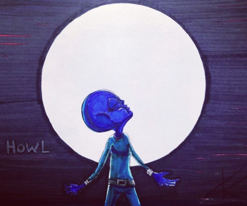 alien art full moon by Tim Kelly similar alien moon