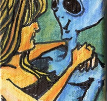 Aliens in Love acrylic painting by Tim Kelly Similar Alien