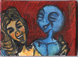 Aliens in Love acrylic painting by Tim Kelly Similar Alien laugh