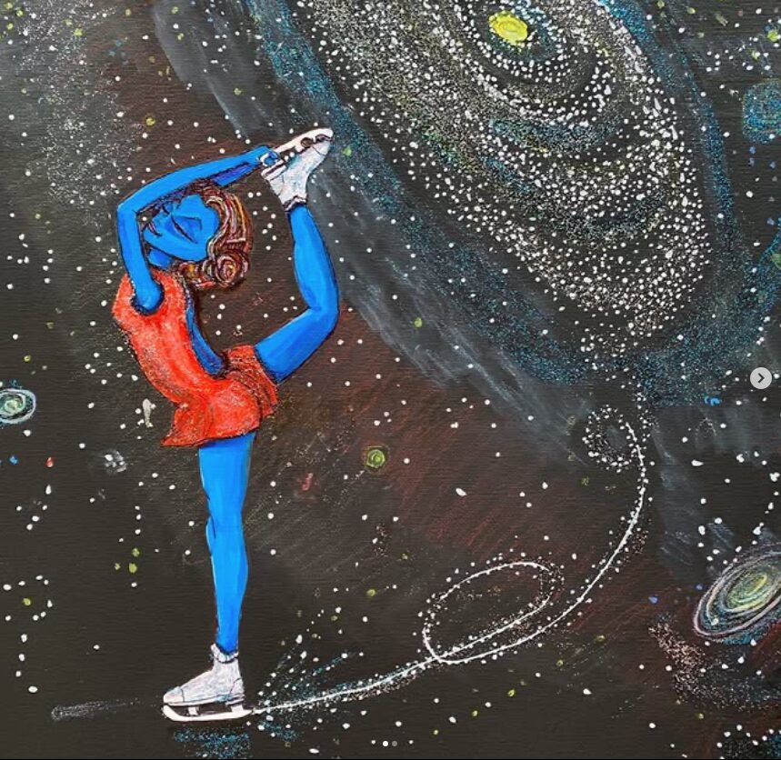 alien art sports by Tim Kelly similar alien activity ice icescater stars