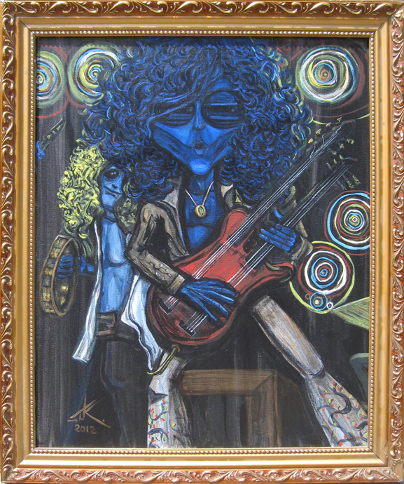 Alien Jimmy Page acrylic painting by Tim Kelly Similar Alien music Led Zeppelin