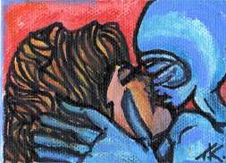 Aliens in Love acrylic painting by Tim Kelly Similar Alien kiss