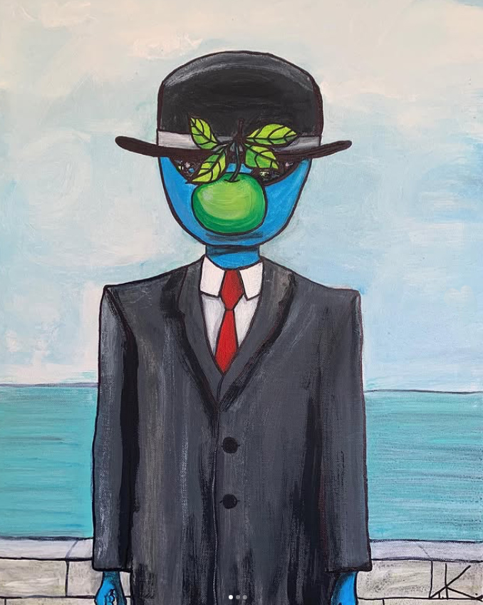 The Alien Son of Man acrylic painting of classic by Rene Magritte
Created by Tim Kelly Similar Alien