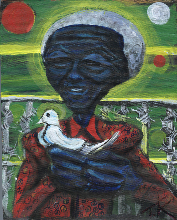 Alien Nelson Mandela acrylic painting by Tim Kelly Similar Alien Madiba