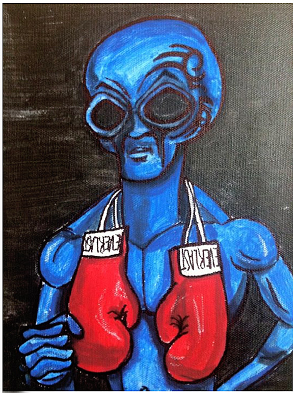 alien art sports by Tim Kelly similar alien activity boxer mike Tyson 