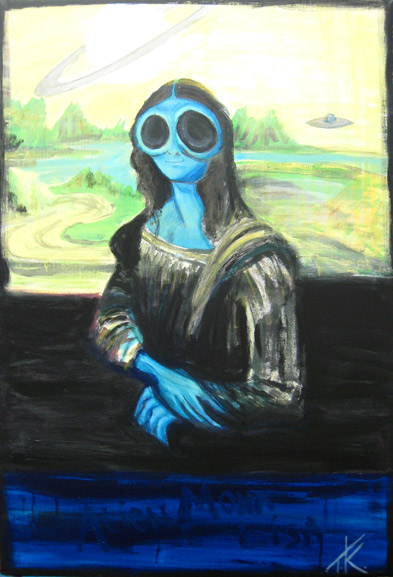 Alien Mona Lisa is an acrylic painting rendition of the classic painting Mona Lisa by Leonardo da Vinci
Created by Tim Kelly Similar Alien