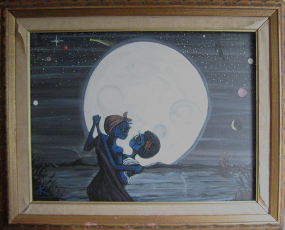 alien art full moon by Tim Kelly similar alien moon dance