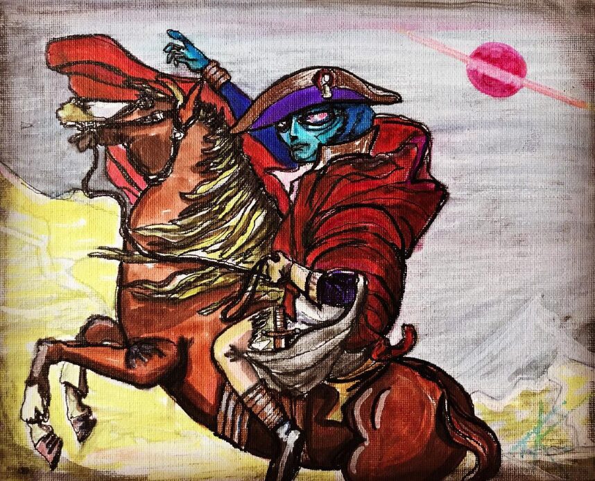Alien Napoleon acrylic painting by Tim Kelly Similar Alien