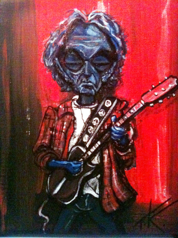 Alien Neil Young acrylic painting by Tim Kelly Similar Alien Music