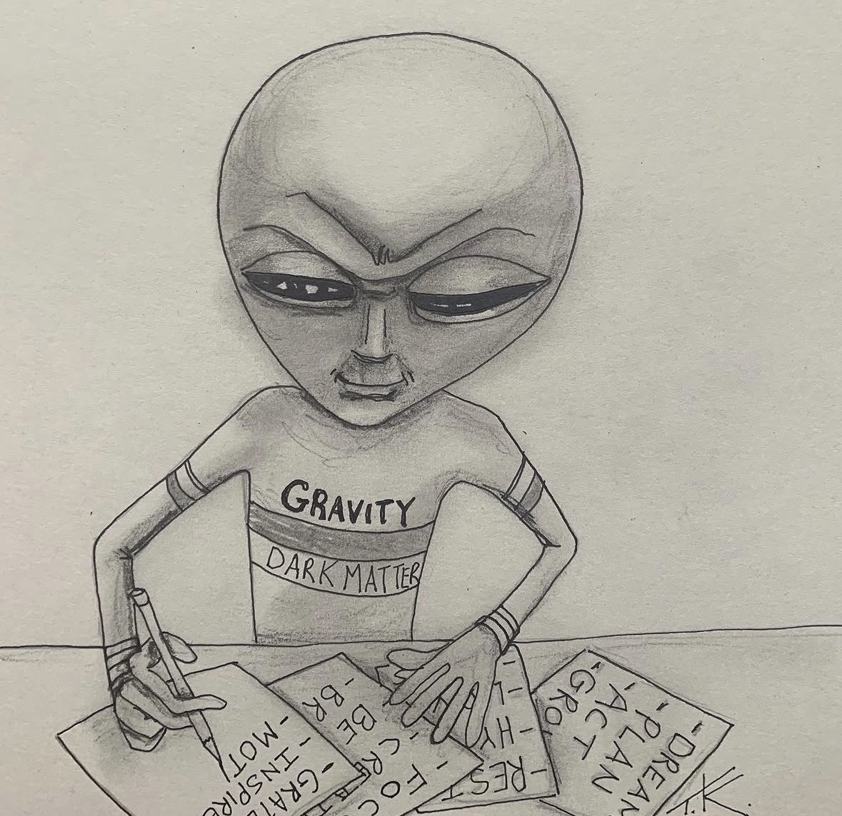 Alien Planning acrylic painting by Tim Kelly Similar Alien Life gravity dark matter