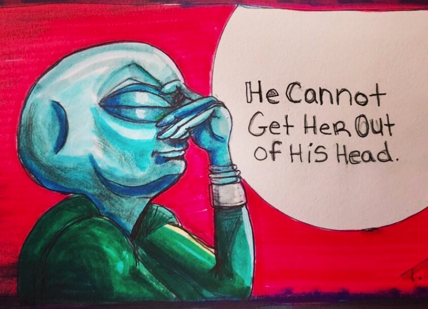 Aliens in Love acrylic painting by Tim Kelly Similar Alien