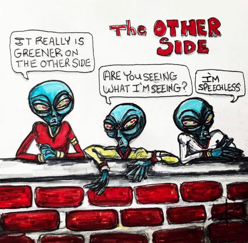 alien art grass is greener on the other size by Tim Kelly similar alien envy
