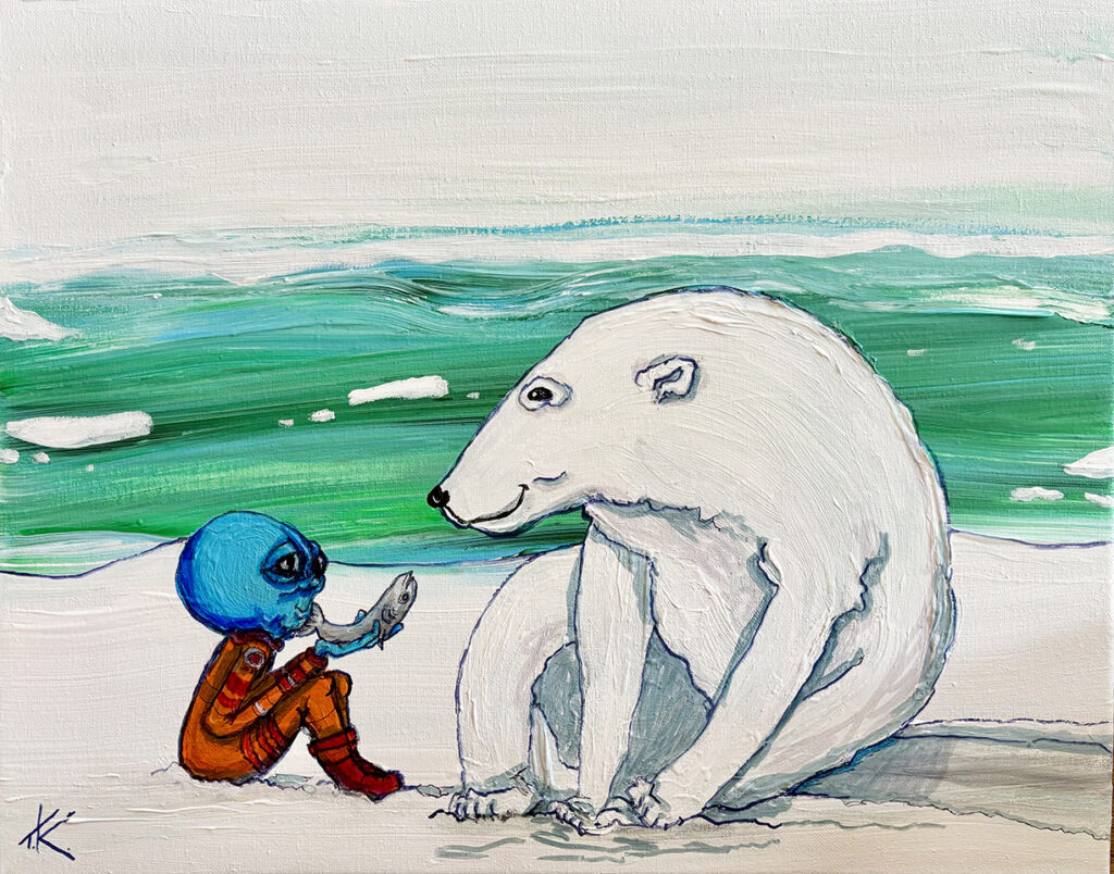 alien art polar bear by Tim Kelly similar alien moon fish