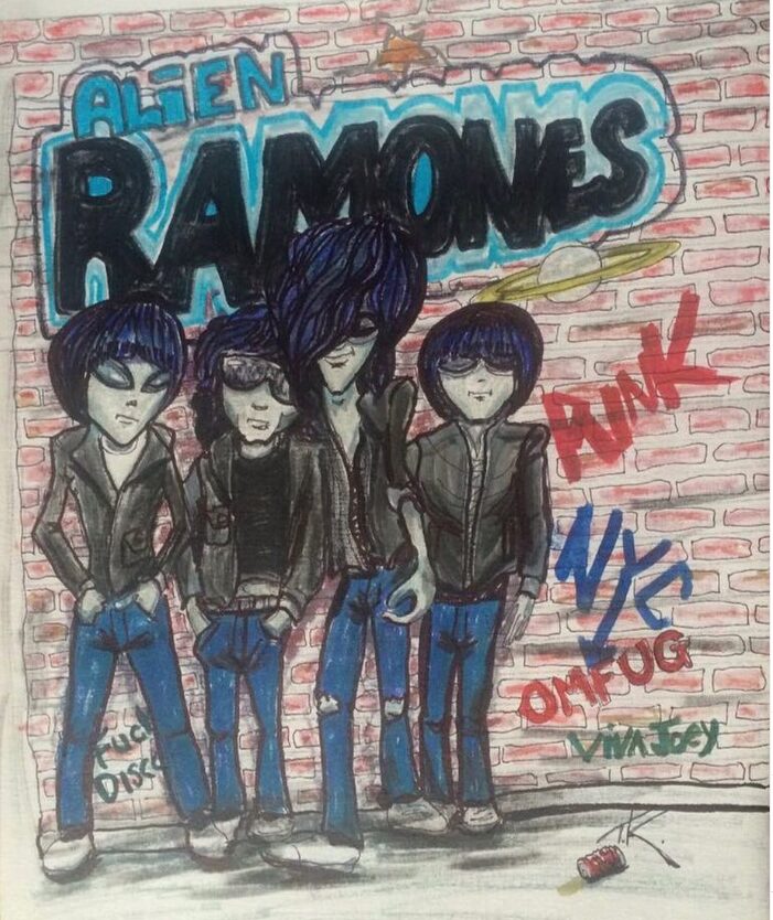 Alien Ramones acrylic painting by Tim Kelly Similar Alien music