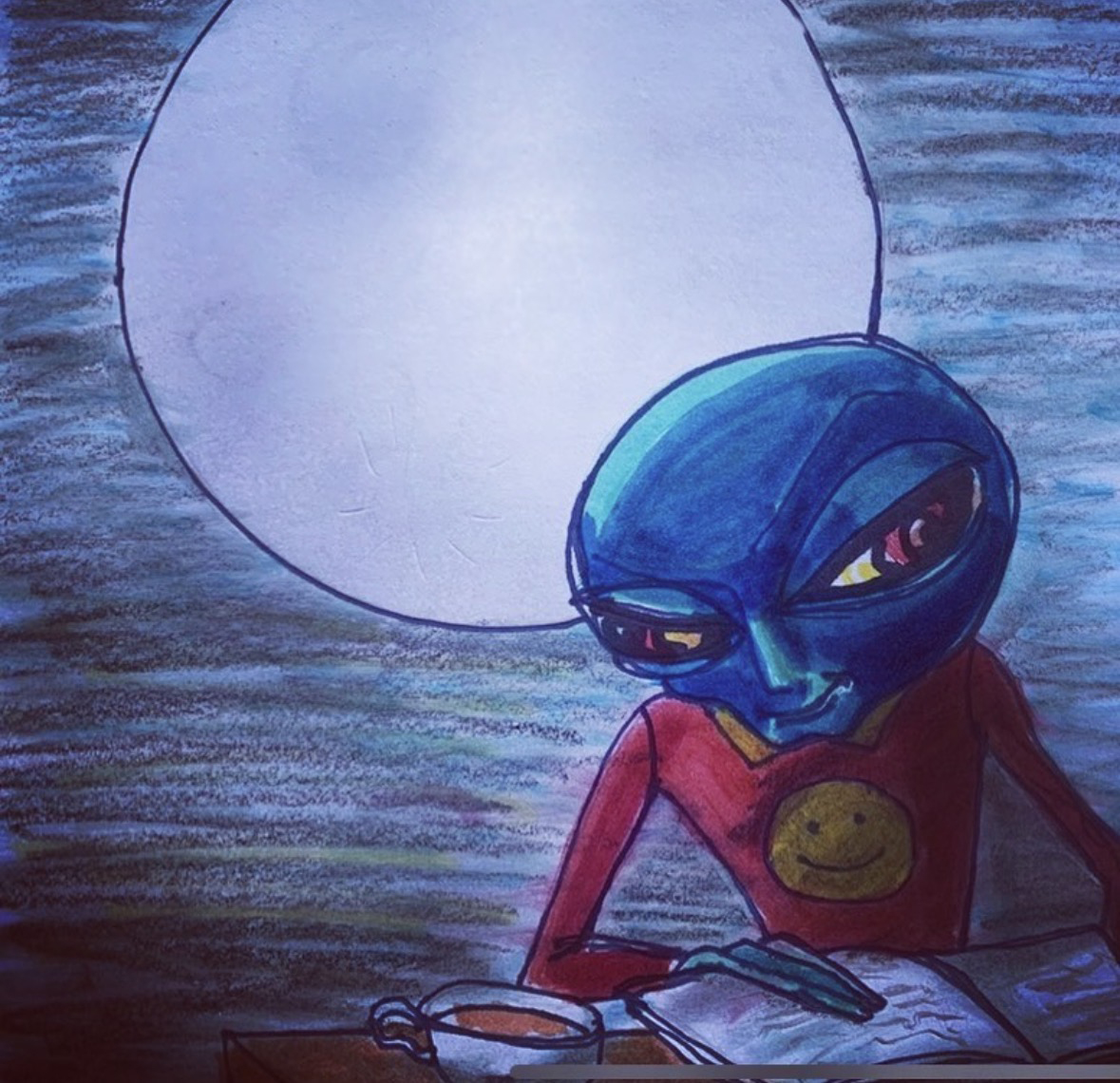 alien art full moon by Tim Kelly similar alien moon read moonlight