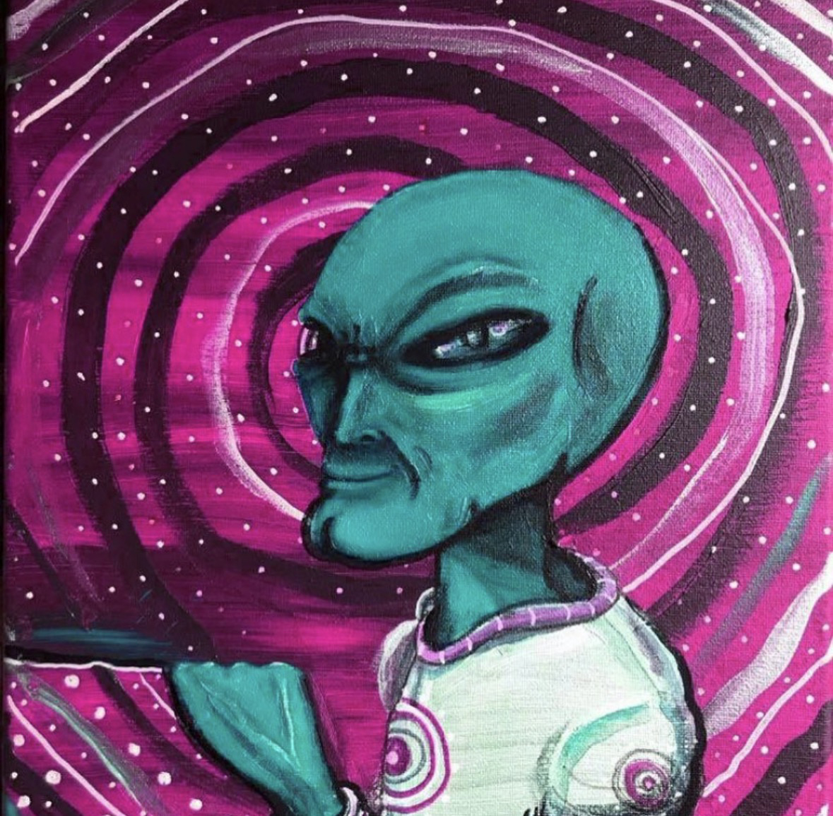 Alien spiral acrylic painting by Tim Kelly Similar Alien Life space