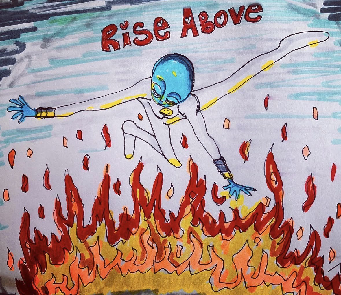 Alien Rise Above marker drawing by Tim Kelly Similar Alien Life fire
