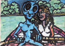 Aliens in Love acrylic painting by Tim Kelly Similar Alien