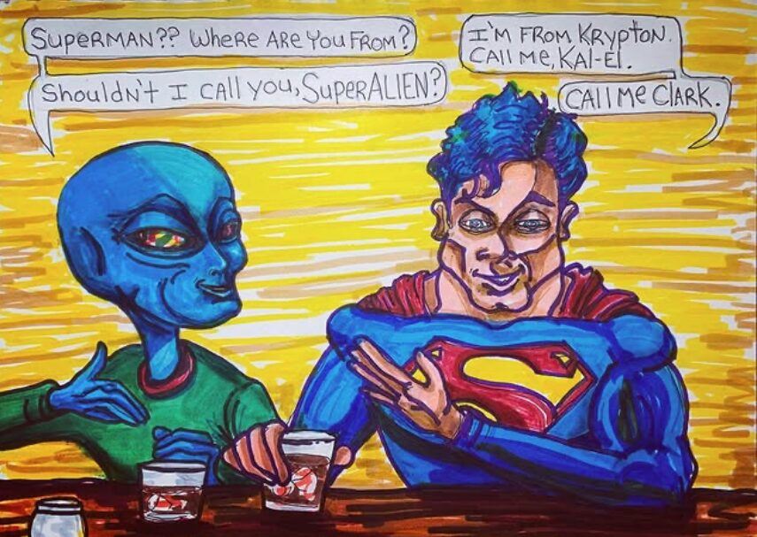 alien art libations by Tim Kelly similar alien bar drinks liquor happy hour